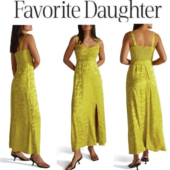 Favorite Daughter The Strappy Vineyard Maxi Dress - Persephone In Green Sz 4